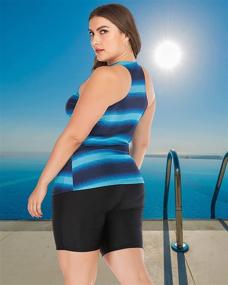 img 3 attached to Swimsuit Racerback Athletic Swimwear Striped Sports & Fitness for Water Sports