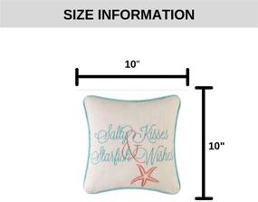img 2 attached to 🌊 C&F Home 10-Inch Embroidery Pillow, Salty Kisses Starfish Wishes Decorative Beach Ocean Coastal Throw Accent Pillow for Sofa, Couch, or Bed Decoration – 10x10 Multi