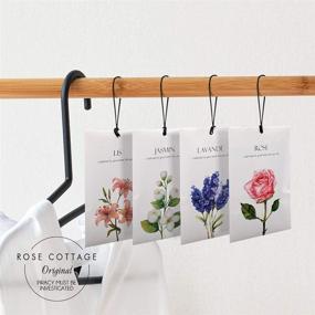 img 2 attached to 🌹 12-Pack Rose Cottage Scented Sachets for Drawers, Closets, Dressers, Shoes - Refreshing Home Fragrance, Air Freshener, and Deodorizer with 4 Scents