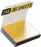 🌟 99.99% real gold edible gold leaf sheets, 1.5"x1.5", premium golden yellow 24k - ideal for beauty routine, makeup, cake decorations, art and craft logo