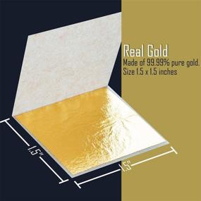 img 3 attached to 🌟 99.99% Real Gold Edible Gold Leaf Sheets, 1.5"x1.5", Premium Golden Yellow 24K - Ideal for Beauty Routine, Makeup, Cake Decorations, Art and Craft