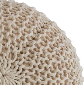 img 1 attached to 🪑 Cheer Collection 18" Round Pouf Ottoman - Stylish Hand-Knit Foot Rest in Taupe for Decorative Comfort