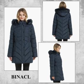 img 2 attached to 🧥 BINACL Women's Winter Warm Thicken Long Outwear Pockets Coat Parka Jacket in 7 Colors, Sizes XS-XL