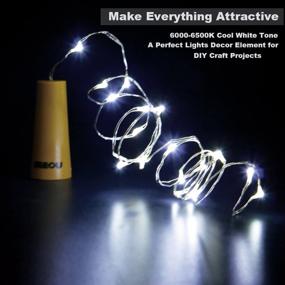 img 4 attached to 10 Pack YKB 20 LED Wine Bottle Lights with Cork, 3.3ft/1m Craft Cork Copper Wire Starry Fairy Lights, Battery Operated String Lights for DIY Events Party Wedding Christmas Halloween (Cool White)