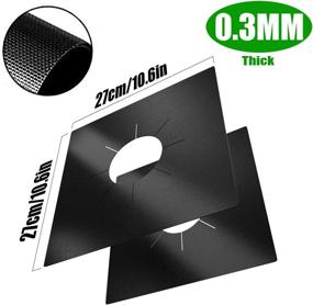 img 3 attached to Premium Stove Burner Covers – 8 Pack, Non-stick Reusable Gas Range Liners, Easy to Clean, Thick & Durable, Cuttable, Size 10.6” x 10.6”, in Stylish Black