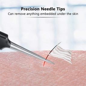 img 3 attached to 🔪 Premium Stainless Steel Ingrown Hair Tweezers Set - Splinter & Blackhead Remover, Precision Eyebrow Tweezers for Facial Hair