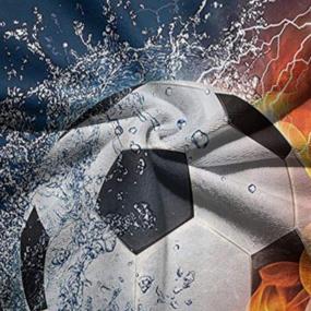 img 1 attached to 🔥 Antcreptson Soccer Ball On Fire and Water Flame Splashing Thunder Lightning Soft Comfortable Super-Absorbent Towel – Versatile Bathroom, Kitchen, Spa, Gym, Yoga 15.7×27.5 Inch