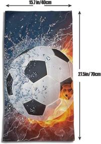 img 2 attached to 🔥 Antcreptson Soccer Ball On Fire and Water Flame Splashing Thunder Lightning Soft Comfortable Super-Absorbent Towel – Versatile Bathroom, Kitchen, Spa, Gym, Yoga 15.7×27.5 Inch