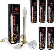 🕯️ holiday joy window candles kit - 6-pack of 9-inch-tall electric candles with auto sensor, suction cup holder, and 2 bulbs - 5w, 120v logo