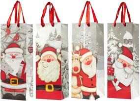 img 3 attached to 🎅 Set of 12 Santa Claus Christmas Gift Bags and Wine Bags (5 x 13.5 x 4 Inches)