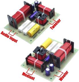 img 2 attached to 🔊 2-Piece AUTUT 3-Way HiFi Speaker Frequency Divider - 180W Audio Crossover Filter for Professional or Home Use