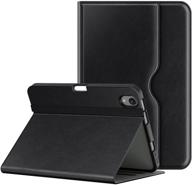 📱 soke ipad mini 6 case 2021 - premium pu leather folio stand case with multi-viewing angles, pocket, pencil holder & auto sleep/wake - shockproof tpu back cover - 8.3 inch (black) logo