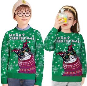 img 2 attached to 🎄 Funnycokid Kids Ugly Christmas Sweater Boys Girls Xmas Party Pullover Sweatshirt 3-10 Years