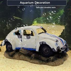 img 4 attached to Capetsma Aquarium Decorations: Imitation Wreck Car Resin Ornament for Air Stone Bubbler Oxygen Pump, Enhancing Dissolved Oxygen Levels, Ideal Fish Hideouts, Terrarium and Pond Fish Tank Decor