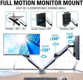 img 2 attached to 🖥️ MOUNTUP Dual Monitor Desk Mount: Adjustable Gas Spring Stand for Two Max 32 inch Flat Curved Screens – Clamp & Grommet Base- Holds up to 17.6lbs!