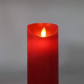 img 2 attached to 🕯️ Fanna Red Flameless Candles with Moving Flame - Set of 3, Battery Operated LED Candles with Timer and Remote, Textured Wax Finish, Batteries Included (H5"/6"/7")