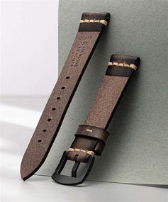 img 3 attached to 🕒 BINLUN Genuine Leather Watch Band | Rubbing Leather Straps | Vegetable Tanned Handmade Watch Band | Top Grain Leather Watch Bands for Men and Women | Black/Silver Buckle Straps | Available Sizes: 18-26mm