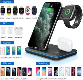 img 3 attached to 🔋 Waitiee 3 in 1 Wireless Charger: Fast 15W Qi-Certified Charging Station for Apple iWatch, AirPods, and iPhone 12/11 series