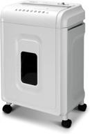 aurora high-security micro-cut shredder for paper, 🔒 cd/dvds, and credit cards (8-sheet capacity) in white/gray logo