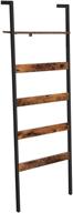 🧺 vasagle blanket ladder shelf: wall-leaning rack for blankets, scarves - industrial style, rustic brown and black logo