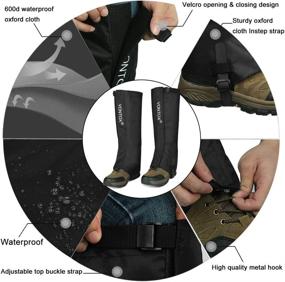 img 3 attached to 🏔️ V VONTOX Leg Gaiters: Waterproof Nylon Gaiters for Women/Men - Ideal for Hiking, Hunting, and Snowshoeing