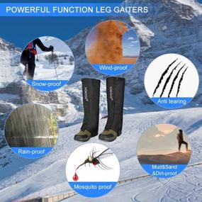 img 2 attached to 🏔️ V VONTOX Leg Gaiters: Waterproof Nylon Gaiters for Women/Men - Ideal for Hiking, Hunting, and Snowshoeing