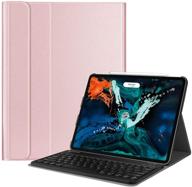 📱 fintie keyboard case for ipad pro 12.9 3rd gen 2018 - slim shell stand cover with magnetically detachable wireless bluetooth keyboard, rose gold (supports apple pencil 2nd gen charging) logo