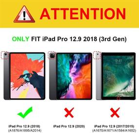 img 3 attached to 📱 Клавиатурный чехол Fintie для iPad Pro 12,9 третьего поколения 2018 года - тонкий пластиковый чехол-подставка с магнитно-съемной беспроводной Bluetooth-клавиатурой, розовое золото (подходит для зарядки Apple Pencil второго поколения)