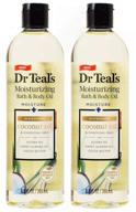 🥥 moisturizing coconut oil & essential oils 2-pack for bath & body - dr teal's (17.6fl oz total) body oil logo