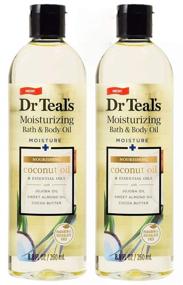 img 1 attached to 🥥 Moisturizing Coconut Oil & Essential Oils 2-Pack for Bath & Body - Dr Teal's (17.6fl oz Total) Body Oil