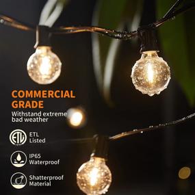 img 1 attached to 🏞️ XMCOSY+ Smart Outdoor String Lights – G40 Dimmable LED Globe String Lights for Patio, 50Ft Outdoor Patio Lights with 2.4GHz Wi-Fi Control by App, Compatible with Alexa, Waterproof & Extendable - Includes 25 Bulbs