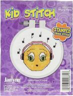 janlynn 021-1820 children singing along stamped cross stitch kit, 3 inches logo