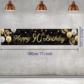 img 3 attached to 🎉 Shimmering Gold Glitter 90th Birthday Banner: Perfect Decorations for Milestone Anniversary Party Backdrop