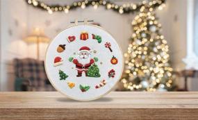 img 2 attached to 🎅 Delightful Louise Maelys Christmas Embroidery Kit: Beginner's Santa Claus Pattern Cross Stitch for Festive Decor & Gifts