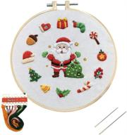 🎅 delightful louise maelys christmas embroidery kit: beginner's santa claus pattern cross stitch for festive decor & gifts logo