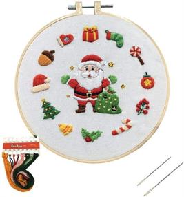 img 4 attached to 🎅 Delightful Louise Maelys Christmas Embroidery Kit: Beginner's Santa Claus Pattern Cross Stitch for Festive Decor & Gifts