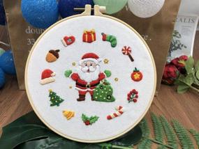 img 1 attached to 🎅 Delightful Louise Maelys Christmas Embroidery Kit: Beginner's Santa Claus Pattern Cross Stitch for Festive Decor & Gifts