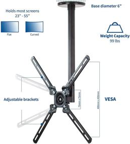 img 3 attached to VIVO Flat Ceiling TV Mount for 23-55 inch Screens | Fully Adjustable & Fits up to 400x400 VESA | Black - MOUNT-VC55A