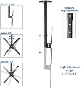 img 2 attached to VIVO Flat Ceiling TV Mount for 23-55 inch Screens | Fully Adjustable & Fits up to 400x400 VESA | Black - MOUNT-VC55A