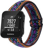 ремешок, совместимый с garmin forerunner 35, эластичная петля с вышивкой, регулируемый ремешок для браслета forerunner 35/30 (богемский синий 2) логотип