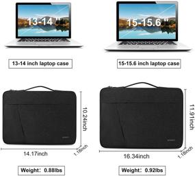 img 1 attached to 🔒 13-14 Inch Waterproof Laptop Sleeve Case | Durable, Shockproof 360° Protective Bag with Handle | Compatible with 13" MacBook Pro/Air, HP/ASUS/Acer/Dell/Mac/Lenovo/Notebook Computer