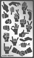 aleks melnyk #33 metal journal stencil - gesture hands | stainless steel template tool for wood burning, pyrography, engraving | scrapbooking, crafting, diy logo