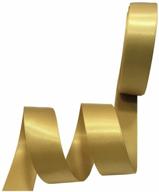 🎀 25 yard double face satin ribbon in 3/8 inch width, with no fading woven design - 687-gold logo