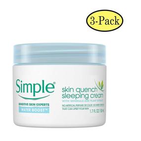 img 1 attached to 💦 Simple Water Boost Skin Quench Sleeping Cream - 1.7 Fl Oz (3-Pack)