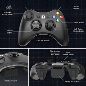 img 2 attached to Starry Black Wireless Xbox 360 Controller: Improved 2.4GHZ Gamepad Joystick for Xbox & Slim 360 PC Windows 7, 8, 10
