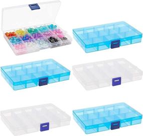 img 2 attached to 📦 Plastic Bead Storage Containers with Adjustable Dividers and Labels (7 x 4 x 1 in, 6 Pack)