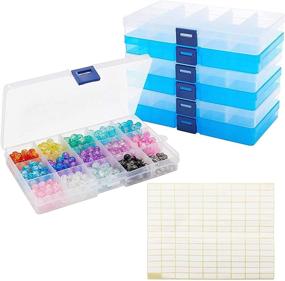 img 4 attached to 📦 Plastic Bead Storage Containers with Adjustable Dividers and Labels (7 x 4 x 1 in, 6 Pack)