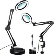 🔍 xzn 5-diopter magnifying glass: dimmable light, 10 brightness levels, 3 color modes | clamp & desktop base included | metal frame lamp with 4.1″ real glass magnifier for reading, soldering | matte black логотип