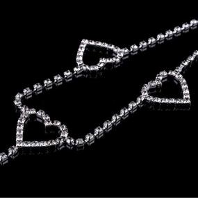 img 1 attached to Cusmyre Rhinestone Body Chains Belt: Sparkling Crystal Waist Chains with Heart Pendant - Perfect Summer Beach Waist Body Jewelry and Festival Belt for Women and Girls