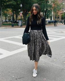 img 3 attached to 🐆 The SomewhereLately Midi Skirt: Women's Leopard Print Pleated Pull-On Stylish Pick